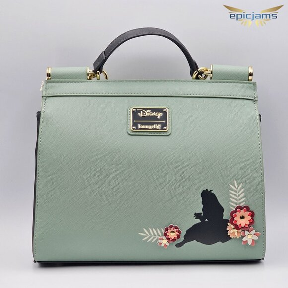 Loungefly Disney Alice in Wonderland Floral Silhouette Portrait Handbag - Picture 4 of 6
